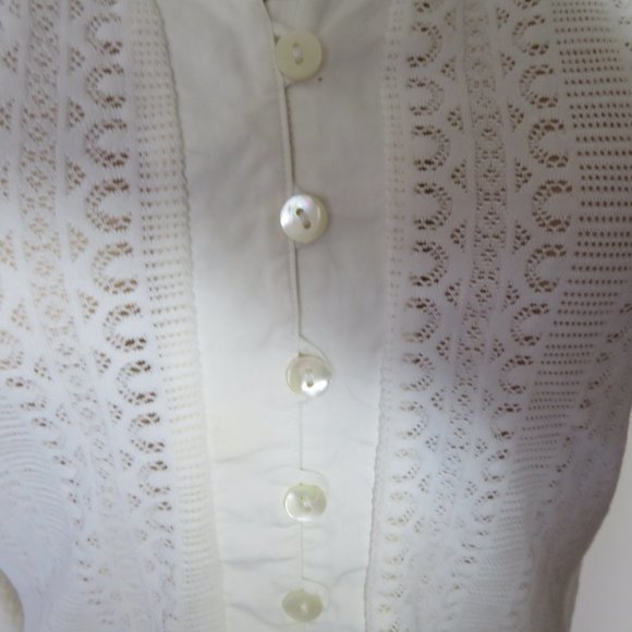 Vintage Rayure Paris Lace Button Up Blouse - Picture 4 of 7